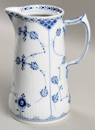 Blue Fluted Half Lace Border (No Trim) Individual Coffee Pot No Lid