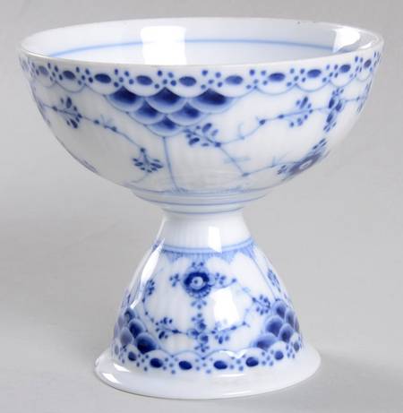 Blue Fluted Half Lace Border (No Trim) China Sherbet