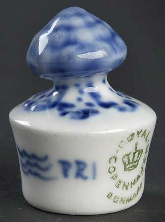 Blue Fluted Half Lace Border (No Trim) Stopper for Vinegar/Oil