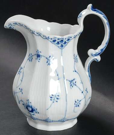 Blue Fluted Half Lace Border (No Trim) 32 Oz Pitcher by Royal Copenhagen