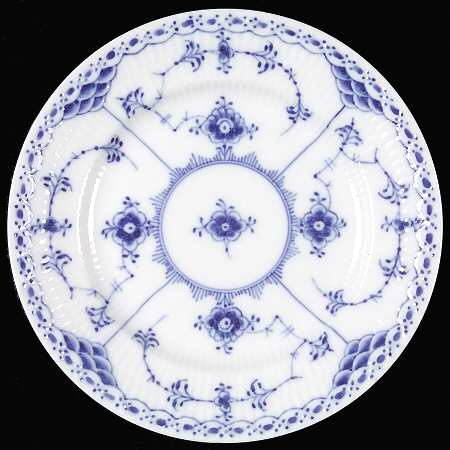 Blue Fluted Half Lace Border (No Trim) Bread & Butter Plate