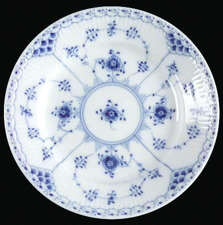 Blue Fluted Half Lace Border (No Trim) Bread & Butter Plate