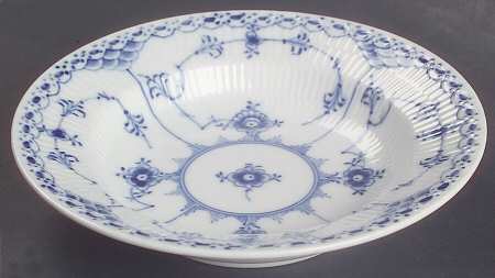 Blue Fluted Half Lace Border (No Trim) Rim Fruit/Dessert (Sauce) Bowl