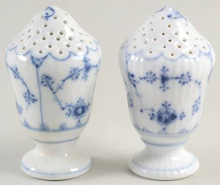 Blue Fluted Plain (No Trim) Salt & Pepper Set