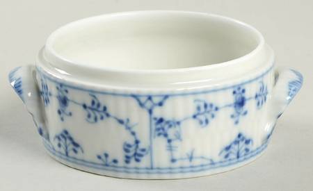 Blue Fluted Plain (No Trim) Small Butter Box No Lid