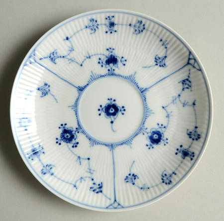 Blue Fluted Plain (No Trim) Saucer for Oversized Cup