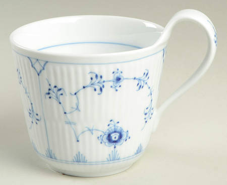 Blue Fluted Plain (No Trim) Breakfast Cup