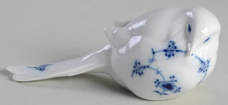 Blue Fluted Plain (No Trim) Bird Figurine