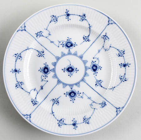 Blue Fluted Plain (No Trim) Luncheon Plate