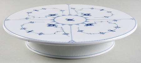 Blue Fluted Plain (No Trim) 12" Diameter Pedestal Cake Stand