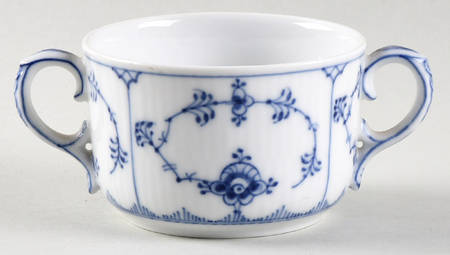 Blue Fluted Plain (No Trim) Bouillon Soup Bowl