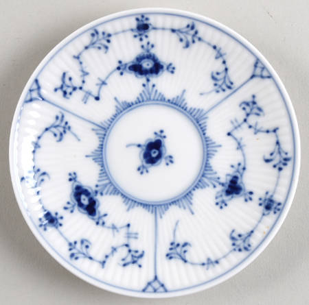 Blue Fluted Plain (No Trim) Saucer for Flat Demitasse Cup