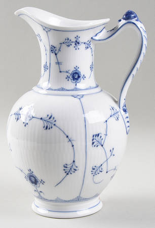 Blue Fluted Plain (No Trim) 40 Oz Pitcher No Lid