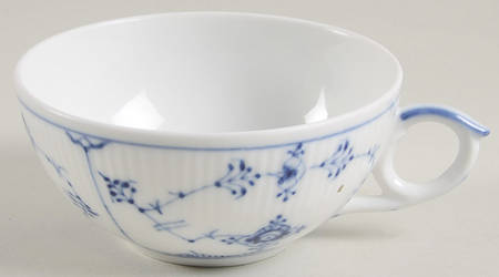 Blue Fluted Plain (No Trim) Flat Cup
