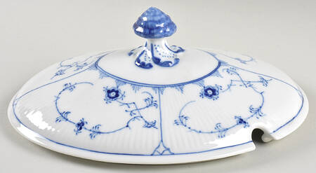 Blue Fluted Plain (No Trim) Lid for Oval Tureen