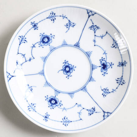 Blue Fluted Plain (No Trim) Flat Saucer
