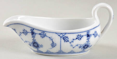 Blue Fluted Plain (No Trim) Individual Sauce Boat