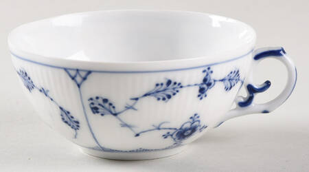 Blue Fluted Plain (No Trim) Flat Cup
