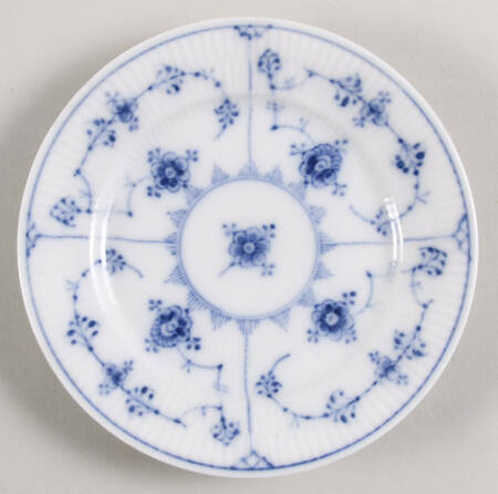 Blue Fluted Plain (No Trim) Bread & Butter Plate