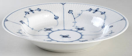 Blue Fluted Plain (No Trim) Large Rim Soup Bowl