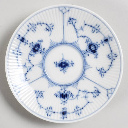 Blue Fluted Plain (No Trim) Saucer for Flat Cup