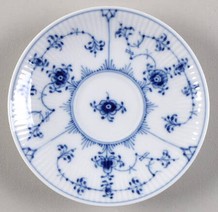 Blue Fluted Plain (No Trim) Saucer for Flat Demitasse Cup