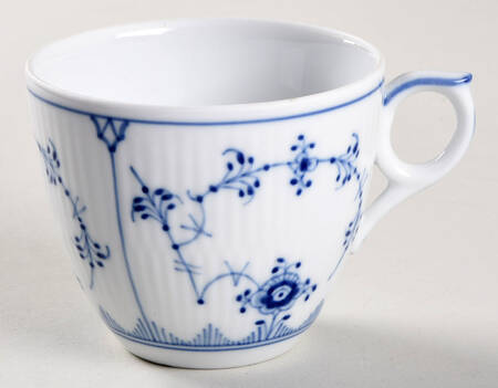 Blue Fluted Plain (No Trim) Flat Demitasse Cup