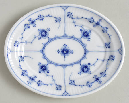 Blue Fluted Plain (No Trim) Small Oval Tray