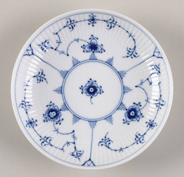 Blue Fluted Plain (No Trim) Saucer for Oversized Cup