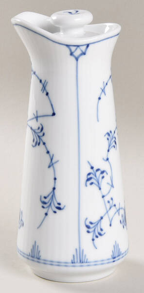 Blue Fluted Plain (No Trim) Oil/Vinegar Server with Lid