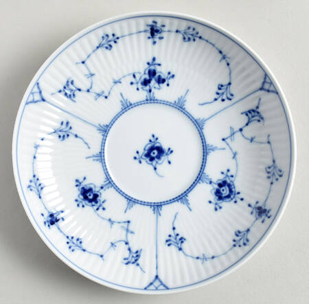 Blue Fluted Plain (No Trim) Saucer for Breakfast Cup