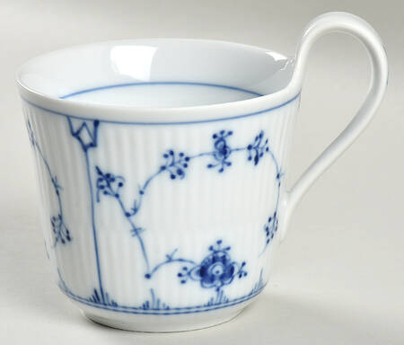 Blue Fluted Plain (No Trim) Breakfast Cup