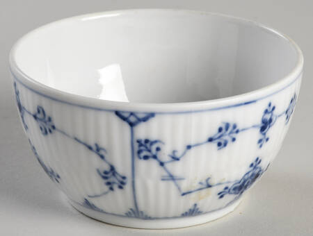 Blue Fluted Plain (No Trim) Sugar Bowl No Lid
