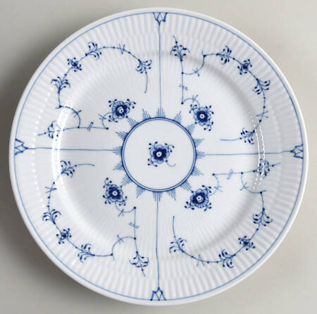 Blue Fluted Plain (No Trim) Luncheon Plate