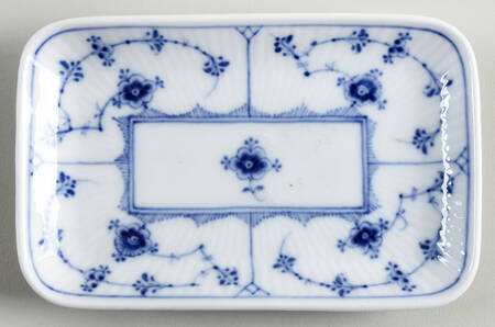 Blue Fluted Plain (No Trim) 5" Rectangular Tray
