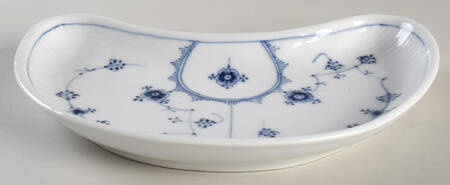 Blue Fluted Plain (No Trim) Crescent Salad Plate