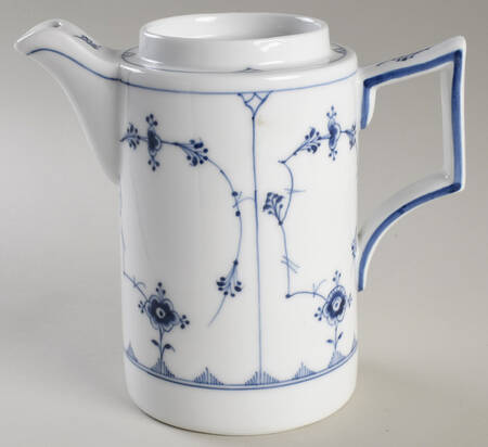 Blue Fluted Plain (No Trim) Coffee Pot No Lid