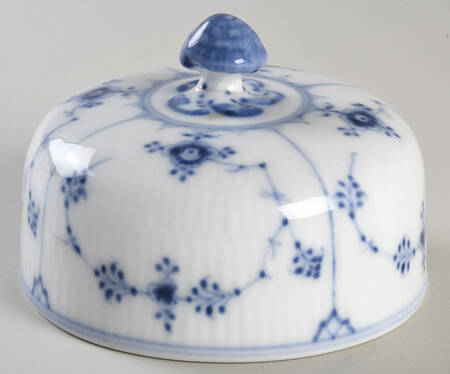 Blue Fluted Plain (No Trim) Lid for Round Butter