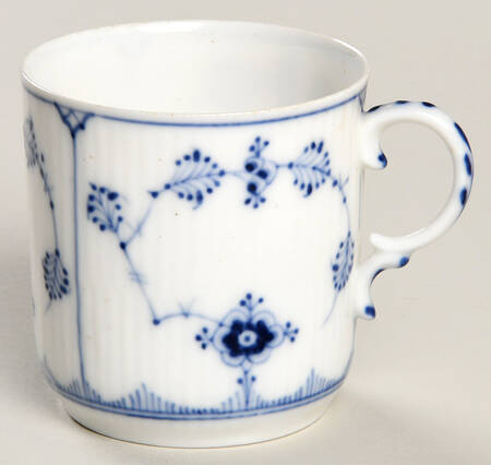 Blue Fluted Plain (No Trim) Flat Demitasse Cup