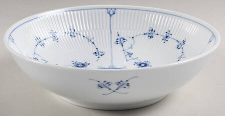 Blue Fluted Plain (No Trim) 8" All Purpose Bowl