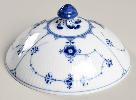 Blue Fluted Plain (No Trim) Lid for Round Butter
