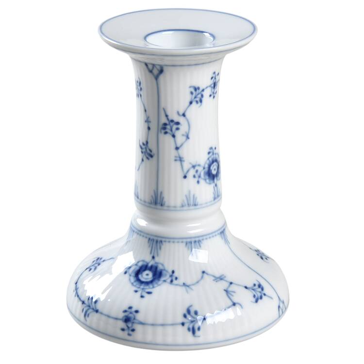 Blue Fluted Plain (No Trim) Candleholder