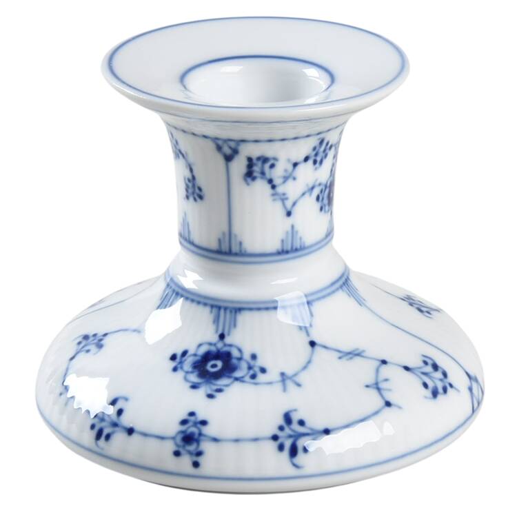 Blue Fluted Plain (No Trim) Candleholder
