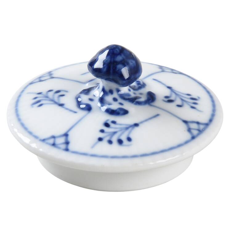 Blue Fluted Plain (No Trim) Lid for Mini Teapot
