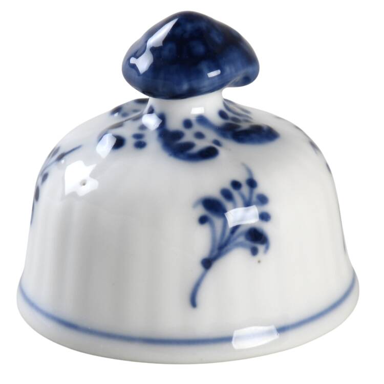 Blue Fluted Plain (No Trim) Lid for Tea Caddy