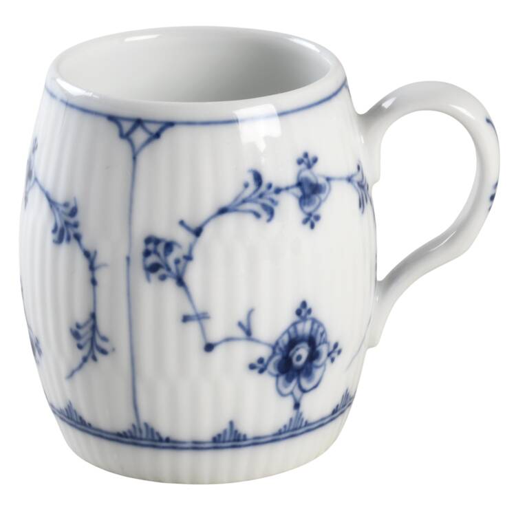Blue Fluted Plain (No Trim) Mustard Jar No Lid