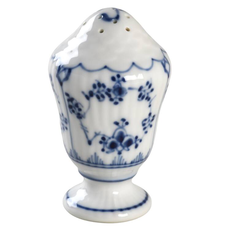 Blue Fluted Plain (No Trim) Pepper Shaker