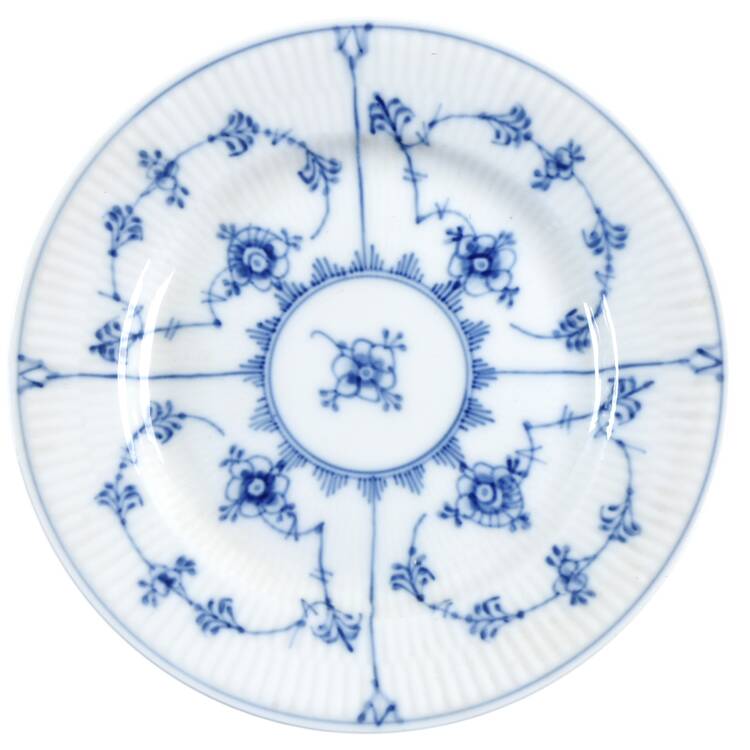 Blue Fluted Plain (No Trim) Bread & Butter Plate