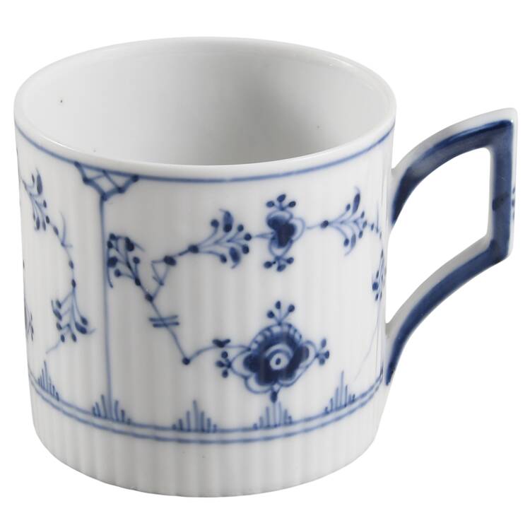 Blue Fluted Plain (No Trim) Breakfast Cup