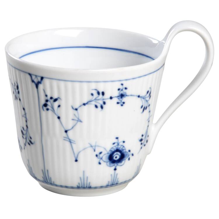 Blue Fluted Plain (No Trim) Breakfast Cup